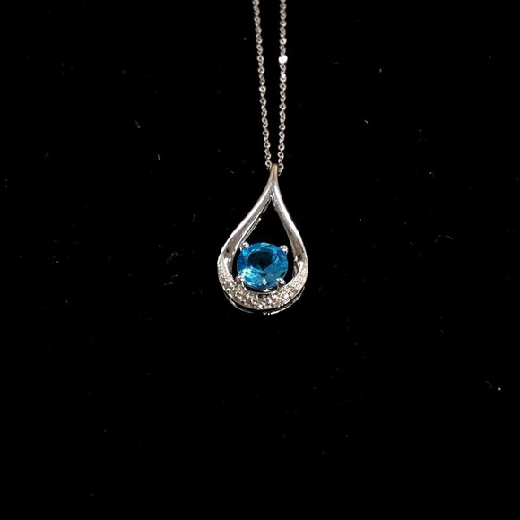 Topaz and DiamondDrop Necklace
